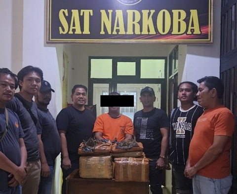 Bawa 26 Kg Ganja, Tersangka Narkotika Ditangkap Usai Coba Kabur dari Polisi