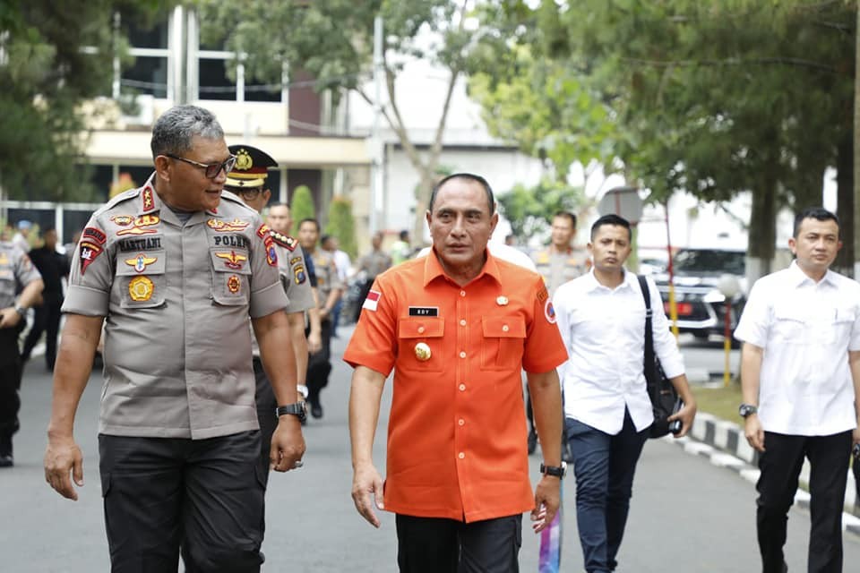 Kapolda Sumut Sambut Kedatangan Gubernur Sumut Bersilaturrahmi Ke Mapolda Sumut