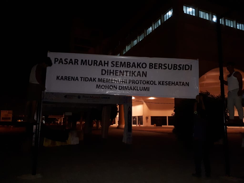 Tidak Patuhi Protokol Kesehatan Pasar Murah Sembako di Jalan Pancing Dihentikan Sementara