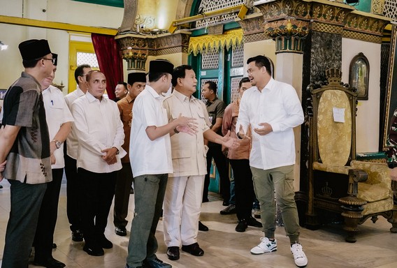 Gubsu dan Wali Kota Medan Dampingi Menteri Pertahanan RI Prabowo Subianto Kunjungi Istana Maimun