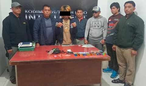 Pengedar Sabu Dibekuk Tim Gabungan TNI di Kabanjahe, Delapan Paket Sabu Disita