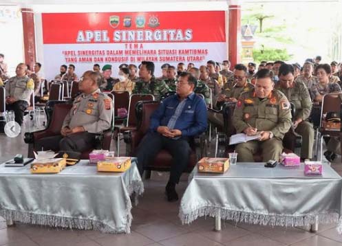 Polres Tanah Karo, Kodim 0205 TK, Pemkab Karo Ikuti Apel 3 Pilar Jajaran Sumatera Utara