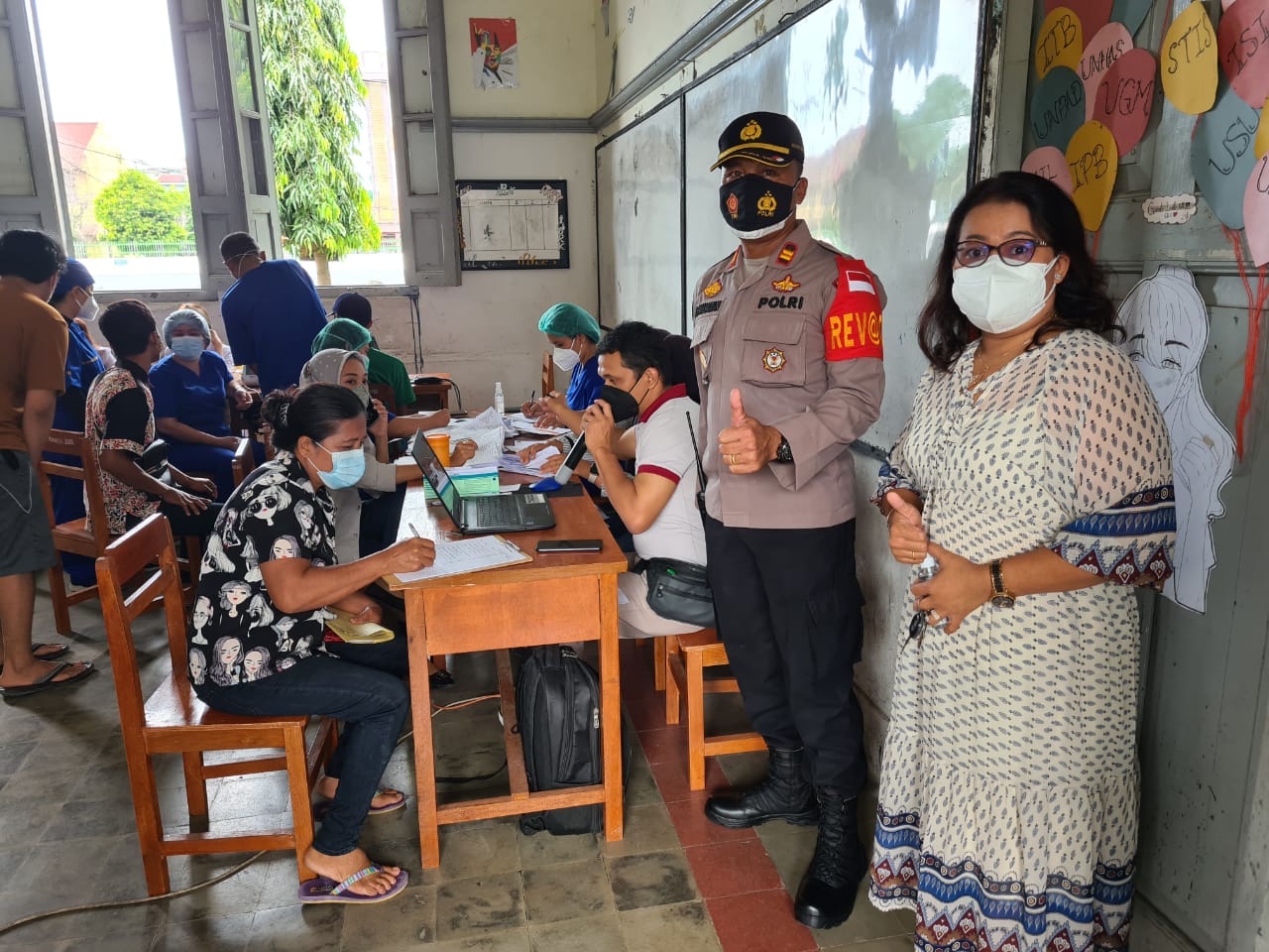 Vaksin Tahap II, Polsek Siantar Timur Laksanan Pengamanan di SMA Negeri 4
