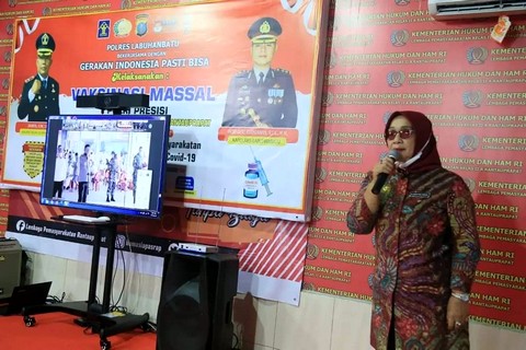 200 Warga Binaan Divaksin, Ellya Rosa Ucapkan Terima Kasih Kepada Polri